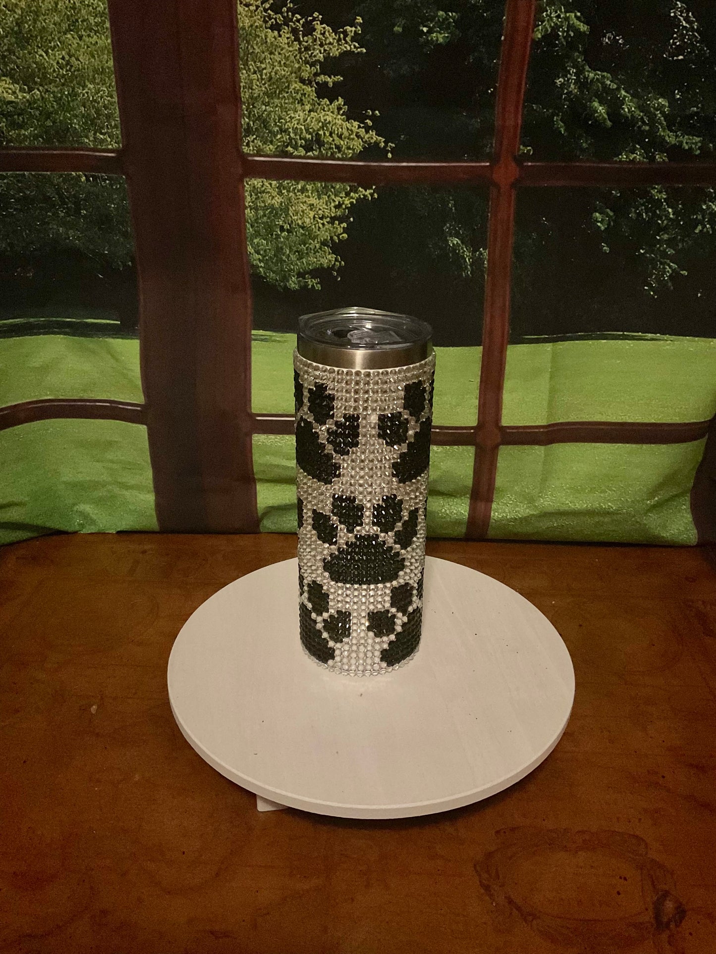 20oz Rhinestone Tumbler with a Paw print