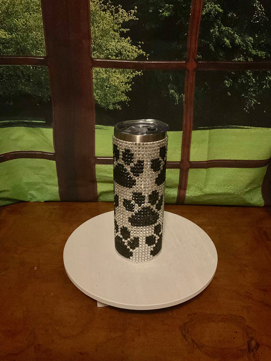 20oz Rhinestone Tumbler Paws