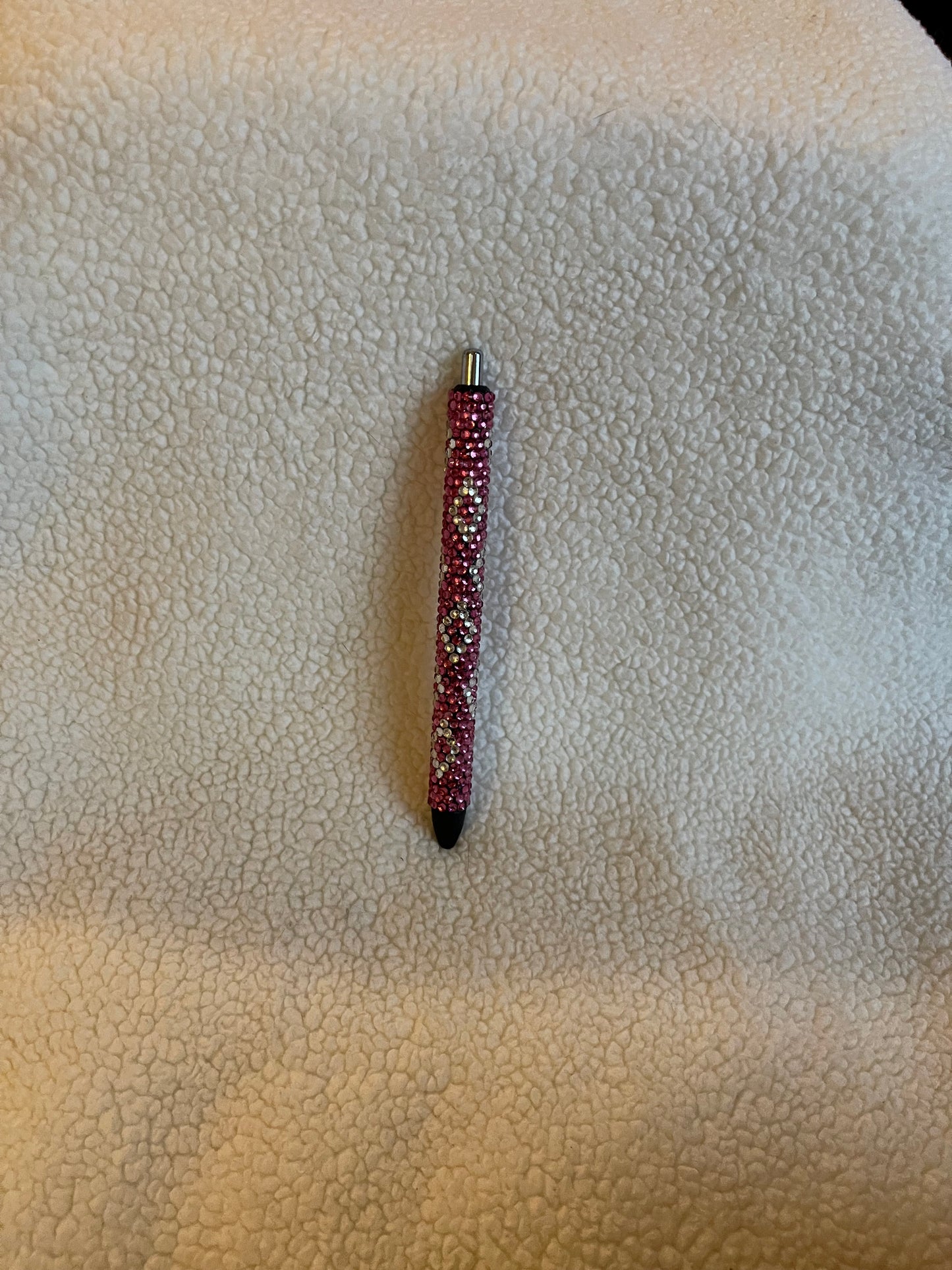 Rhinestone pen pink with a crystal diamond pattern